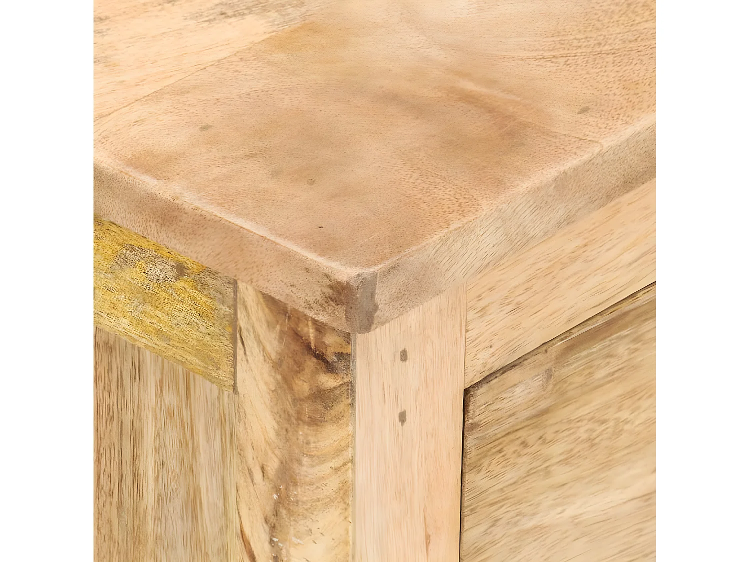 Mesita de noche de madera maciza de mango 45x35x60 cm