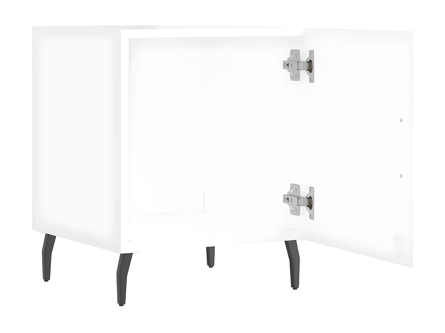 Tables de chevet 2 pièces blanc brillant 40x40x50 cm