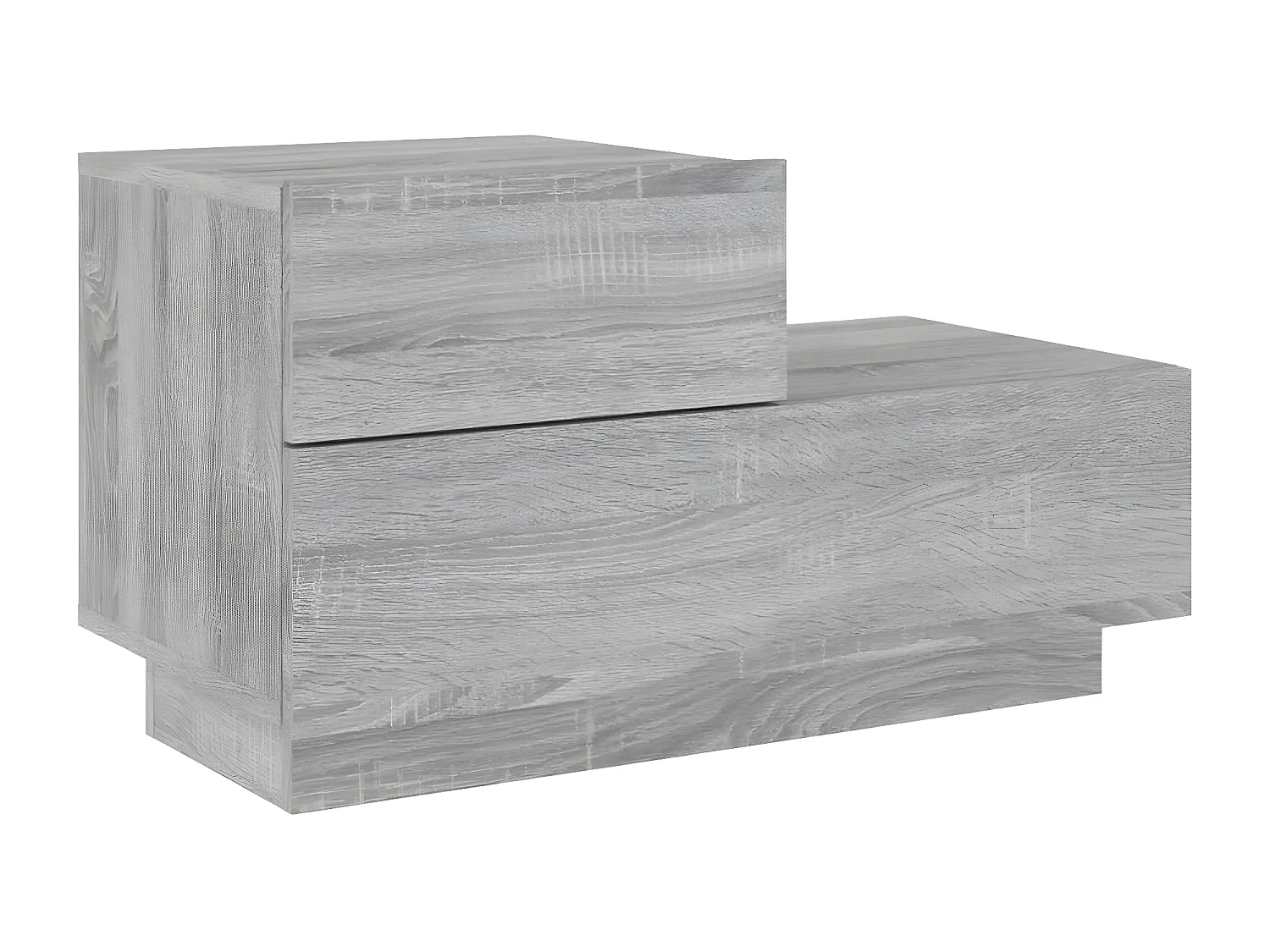 Table de chevet avec lumières LED sonoma gris 70x36x40,5 cm