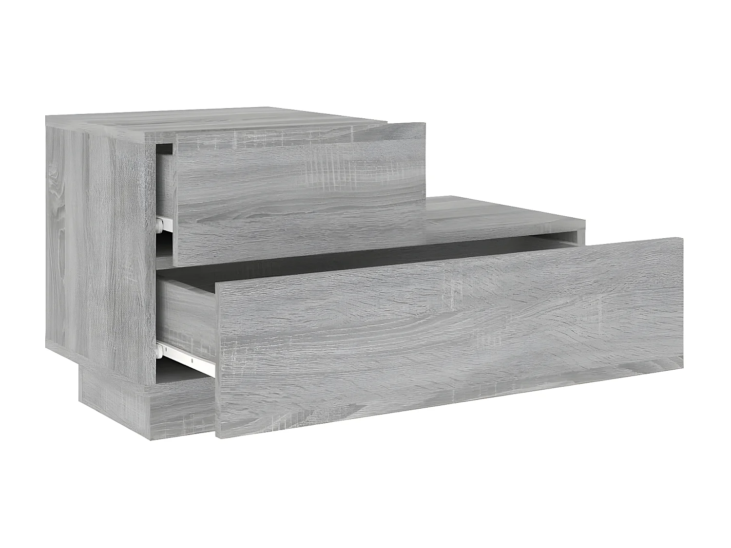 Table de chevet avec lumières LED sonoma gris 70x36x40,5 cm