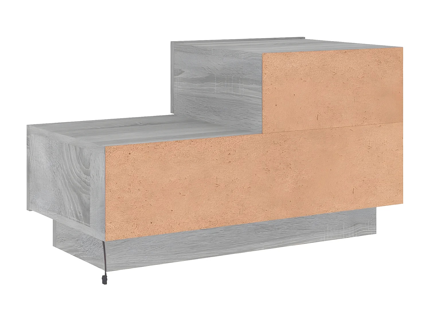 Table de chevet avec lumières LED sonoma gris 70x36x40,5 cm