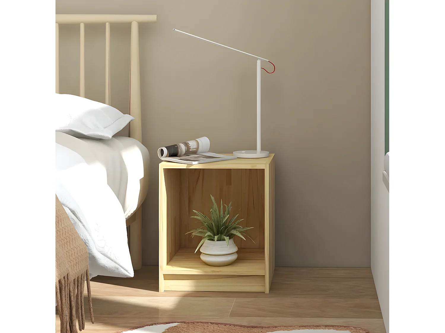 Table de chevet 35,5x33,5x41,5 cm Bois de pin massif