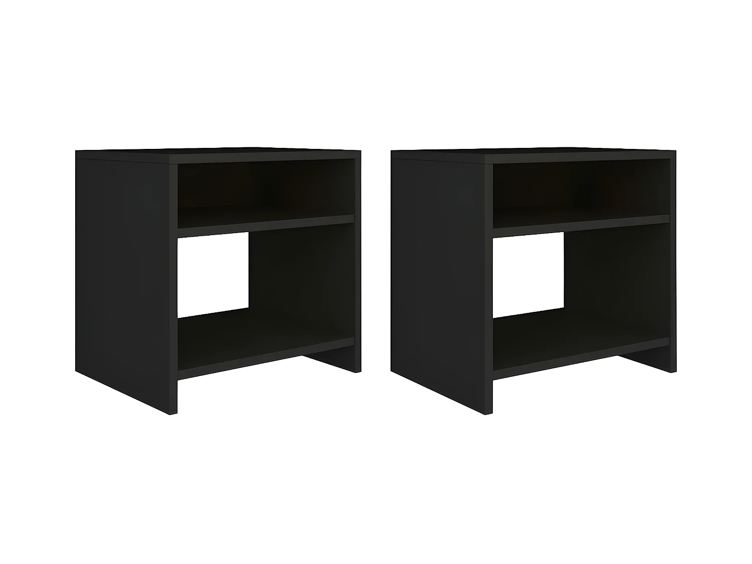 Tables de chevet 2 pièces Noir 40x30x40 cm Bois d'ingénierie