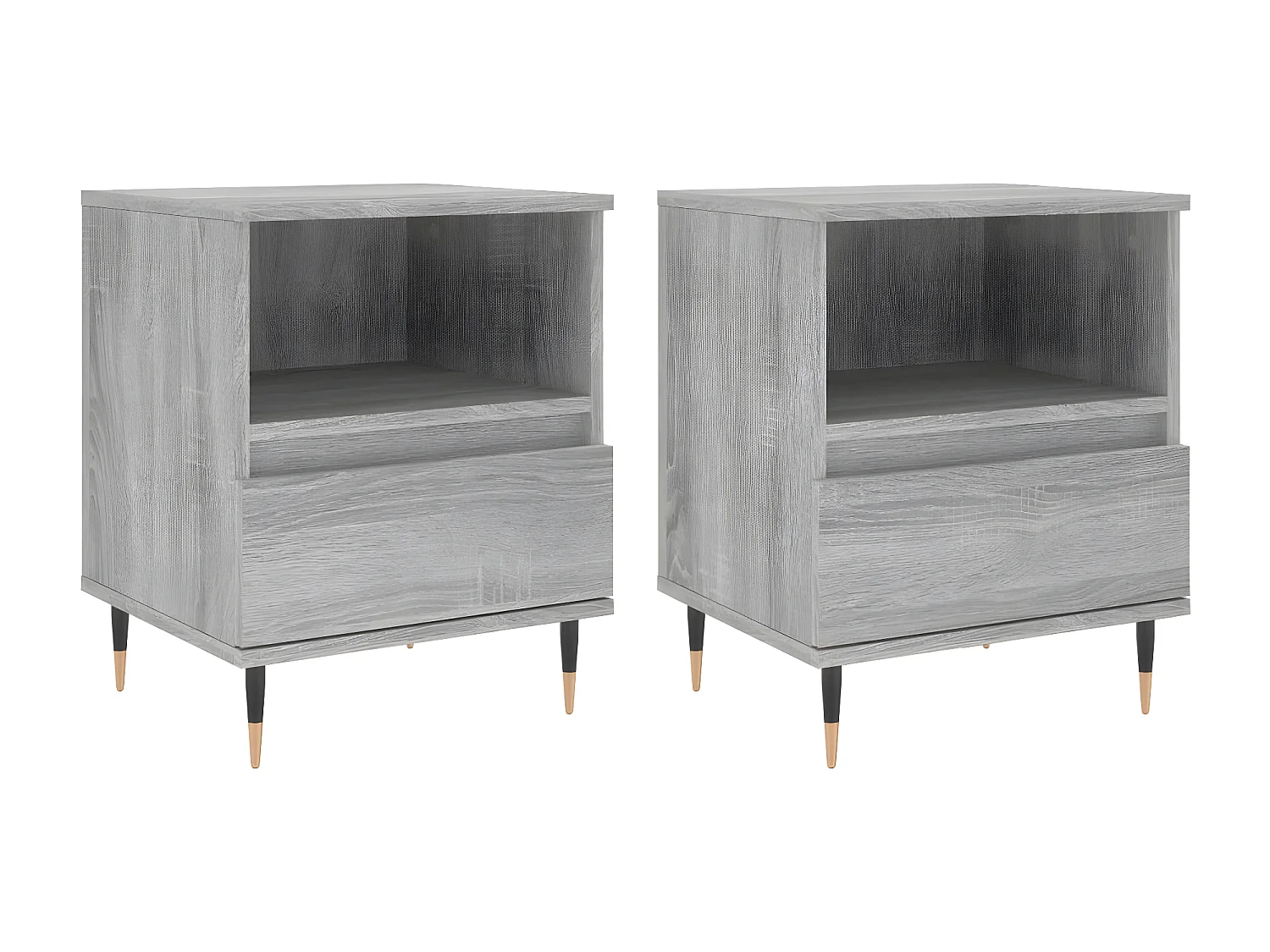 Tables de chevet 2 pièces sonoma gris 40x35x50 cm bois ingénierie