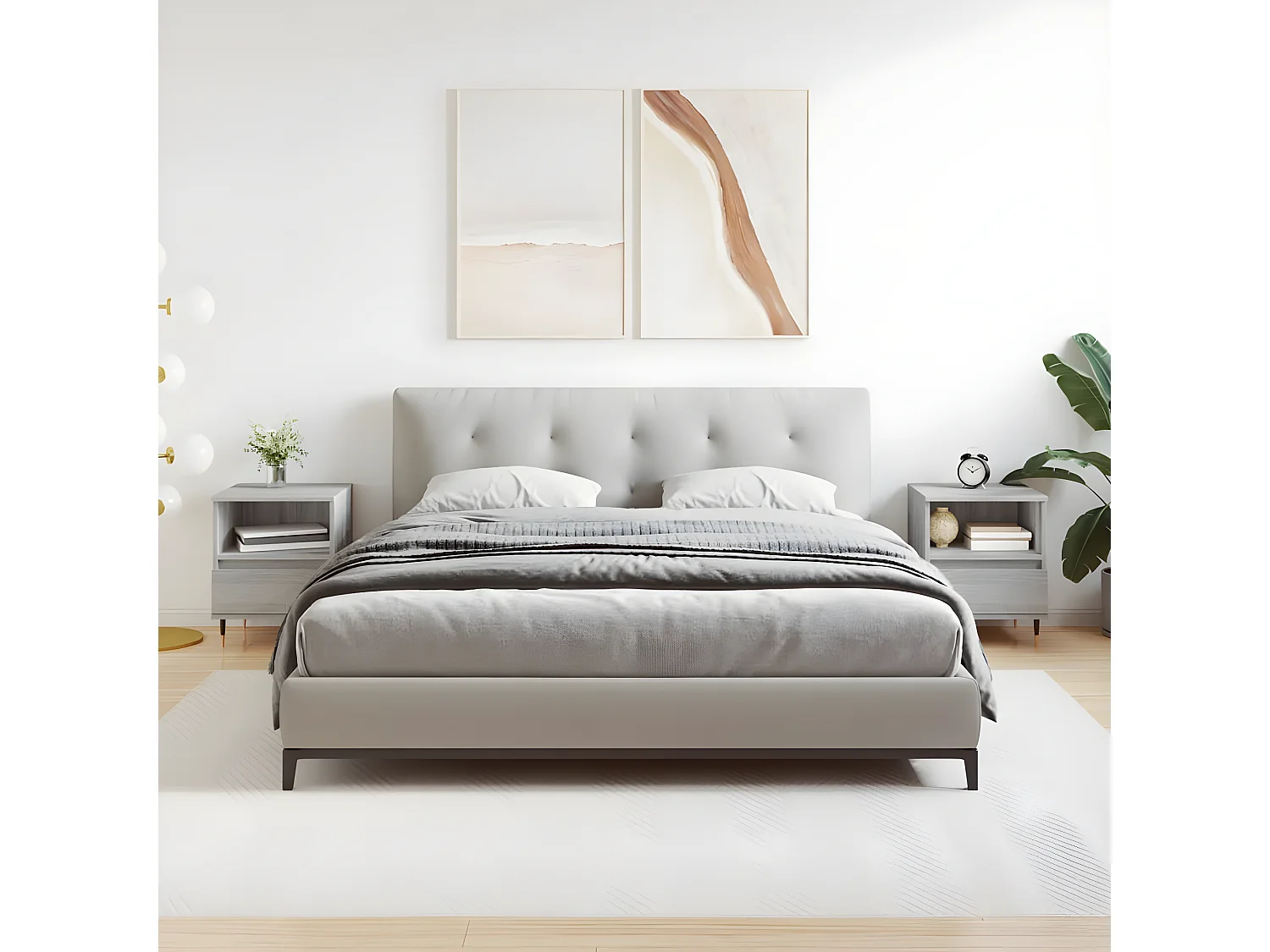 Tables de chevet 2 pièces sonoma gris 40x35x50 cm bois ingénierie