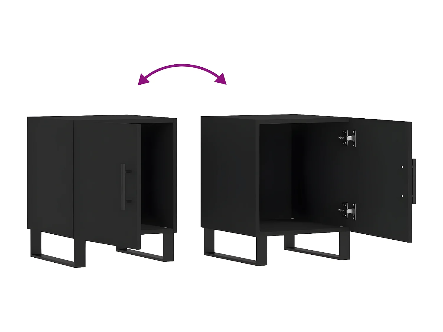 Mesitas de noche 2 unidades madera de ingeniería negro 40x40x50 cm