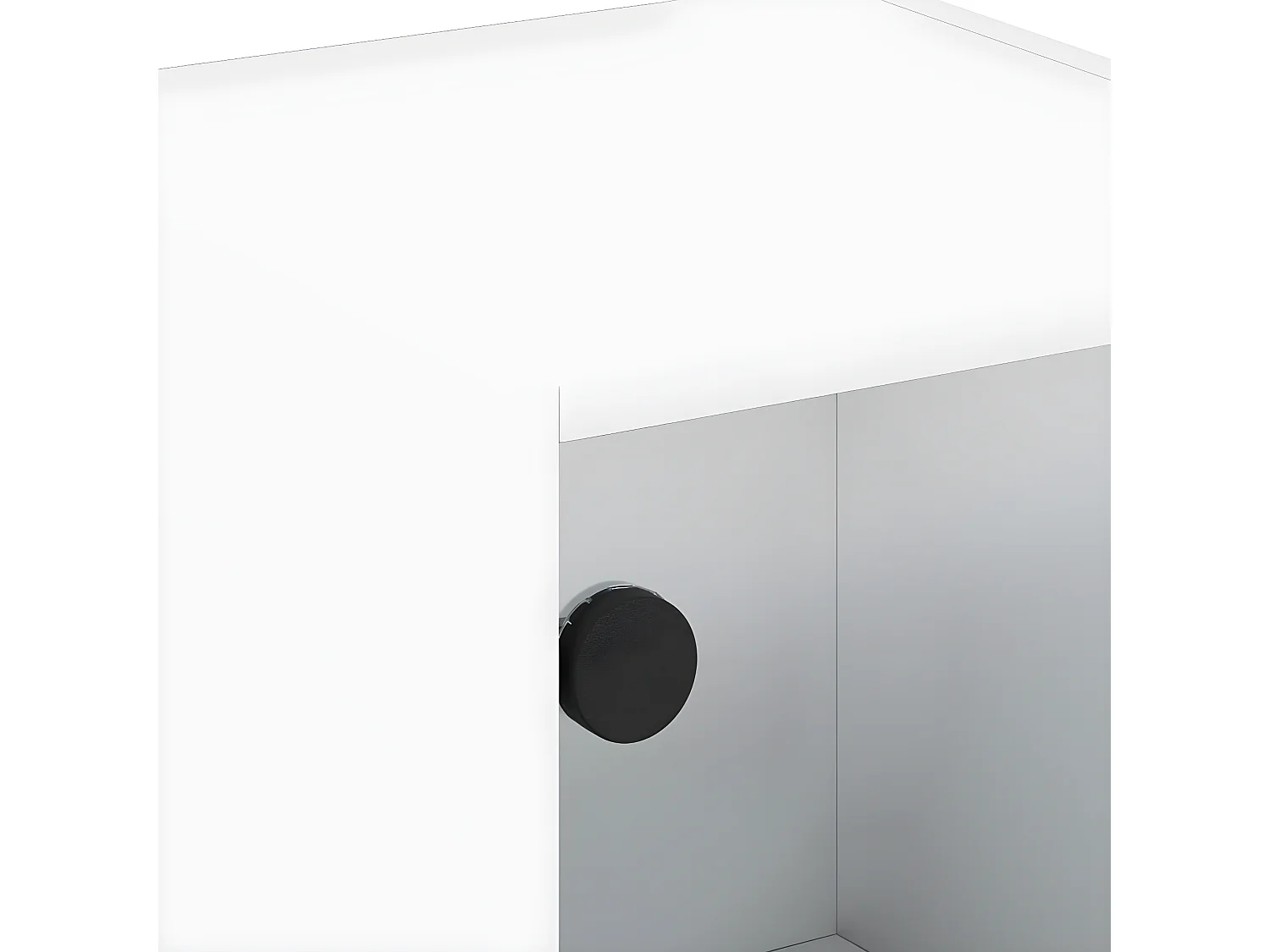 Table de chevet avec porte en verre blanc 35x37x42 cm