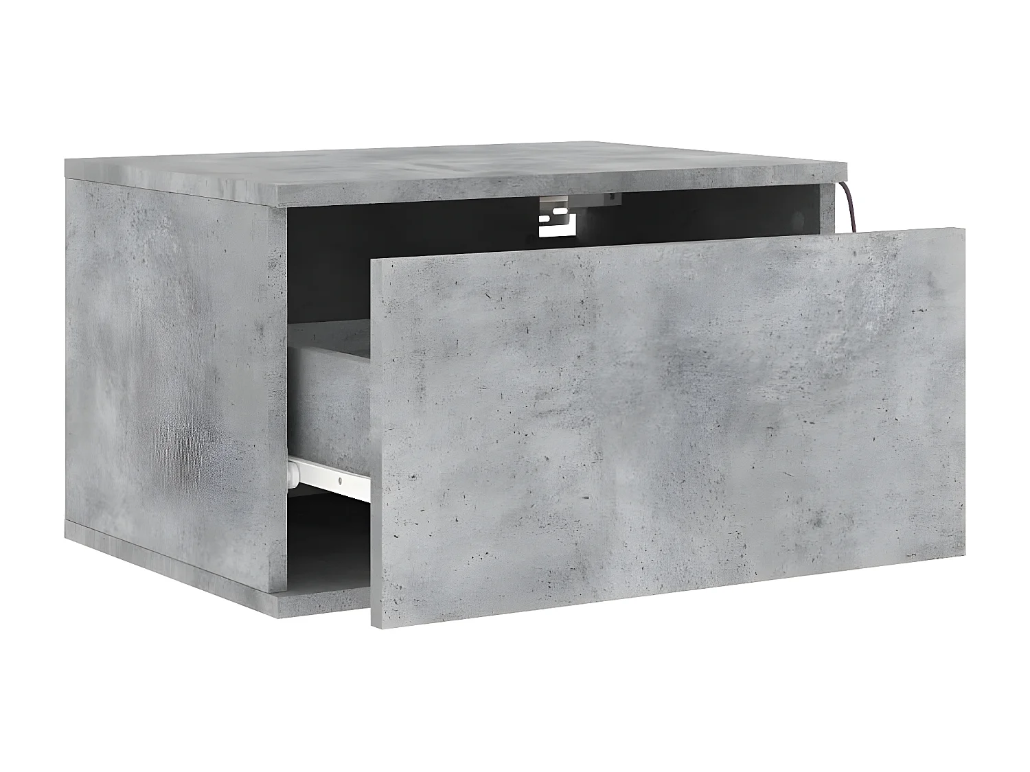 Table de chevet murale avec lumières LED gris béton