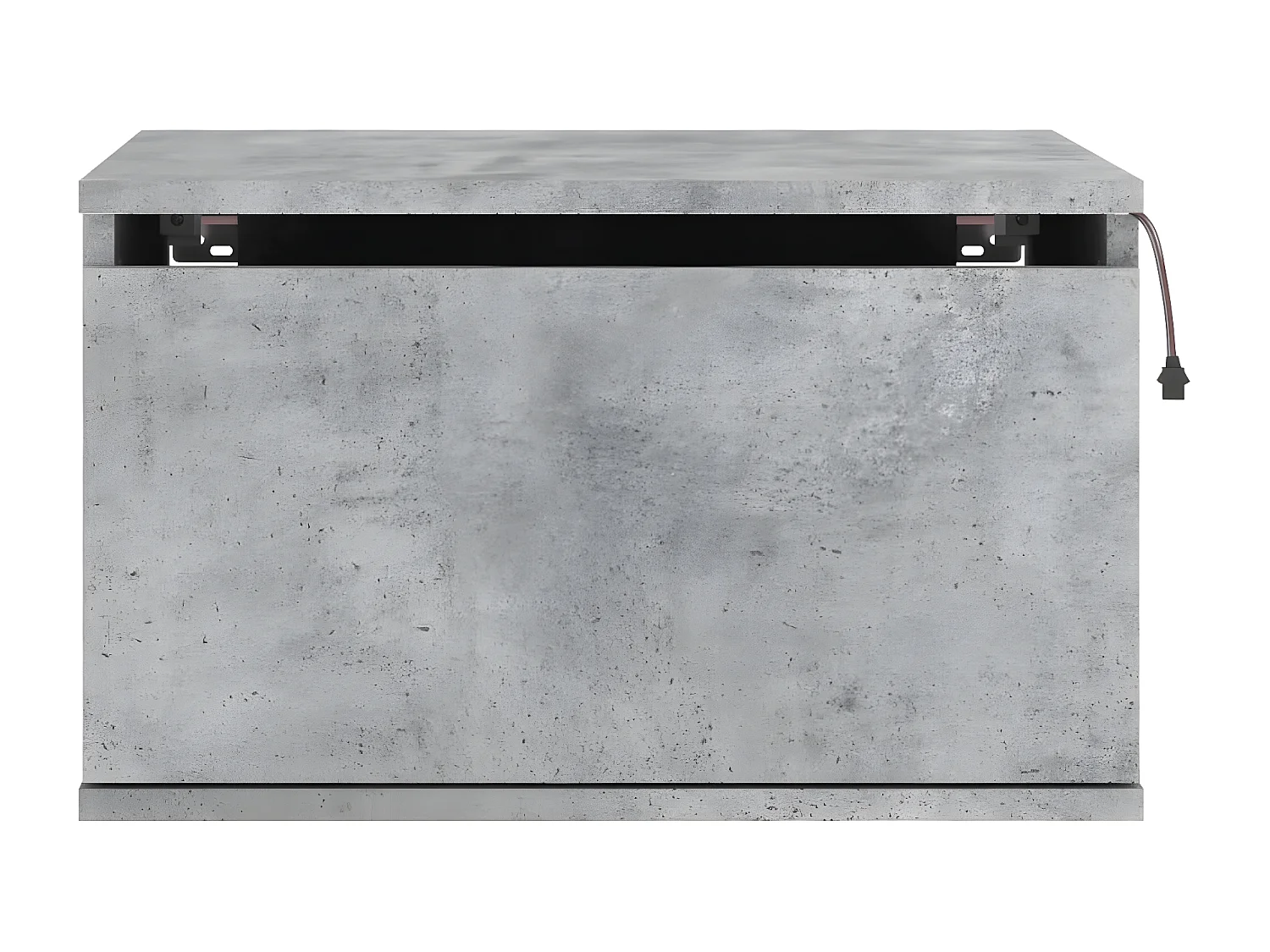 Table de chevet murale avec lumières LED gris béton