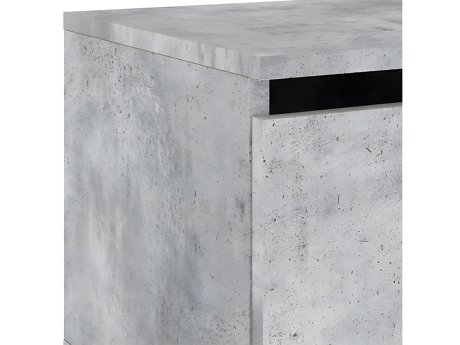 Table de chevet murale avec lumières LED gris béton