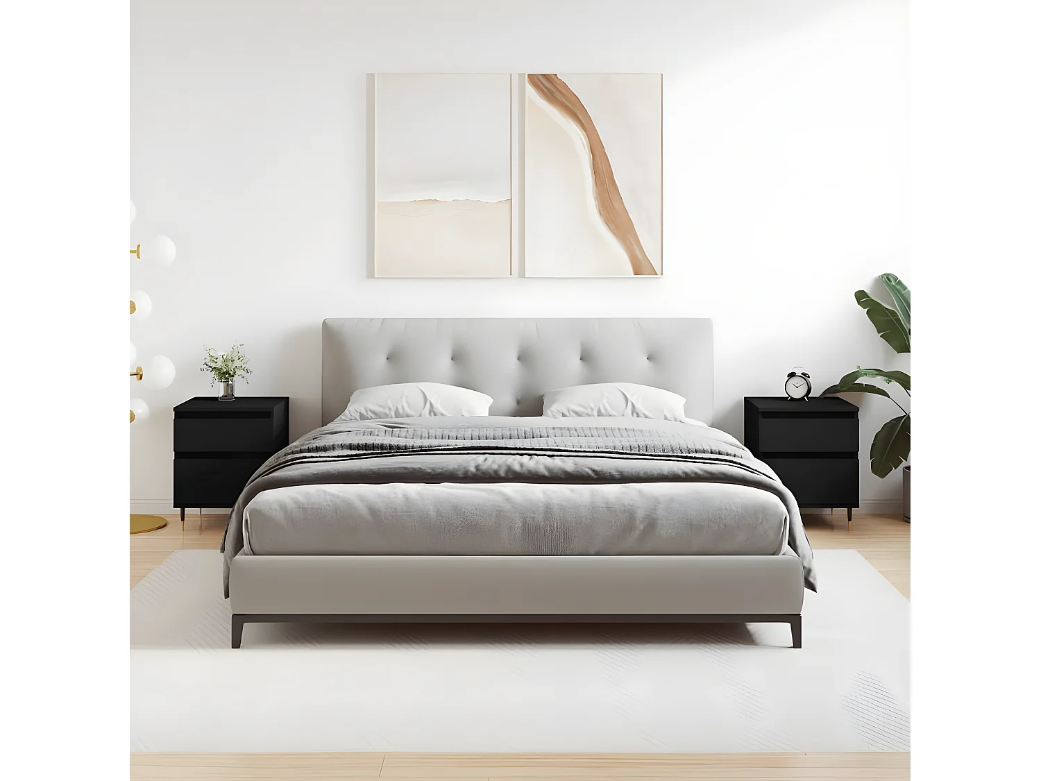 Nachtkastjes 2 st 40x35x50 cm bewerkt hout zwart