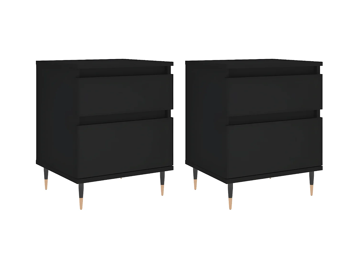 Tables de chevet 2 pièces noir 40x35x50 cm bois d’ingénierie