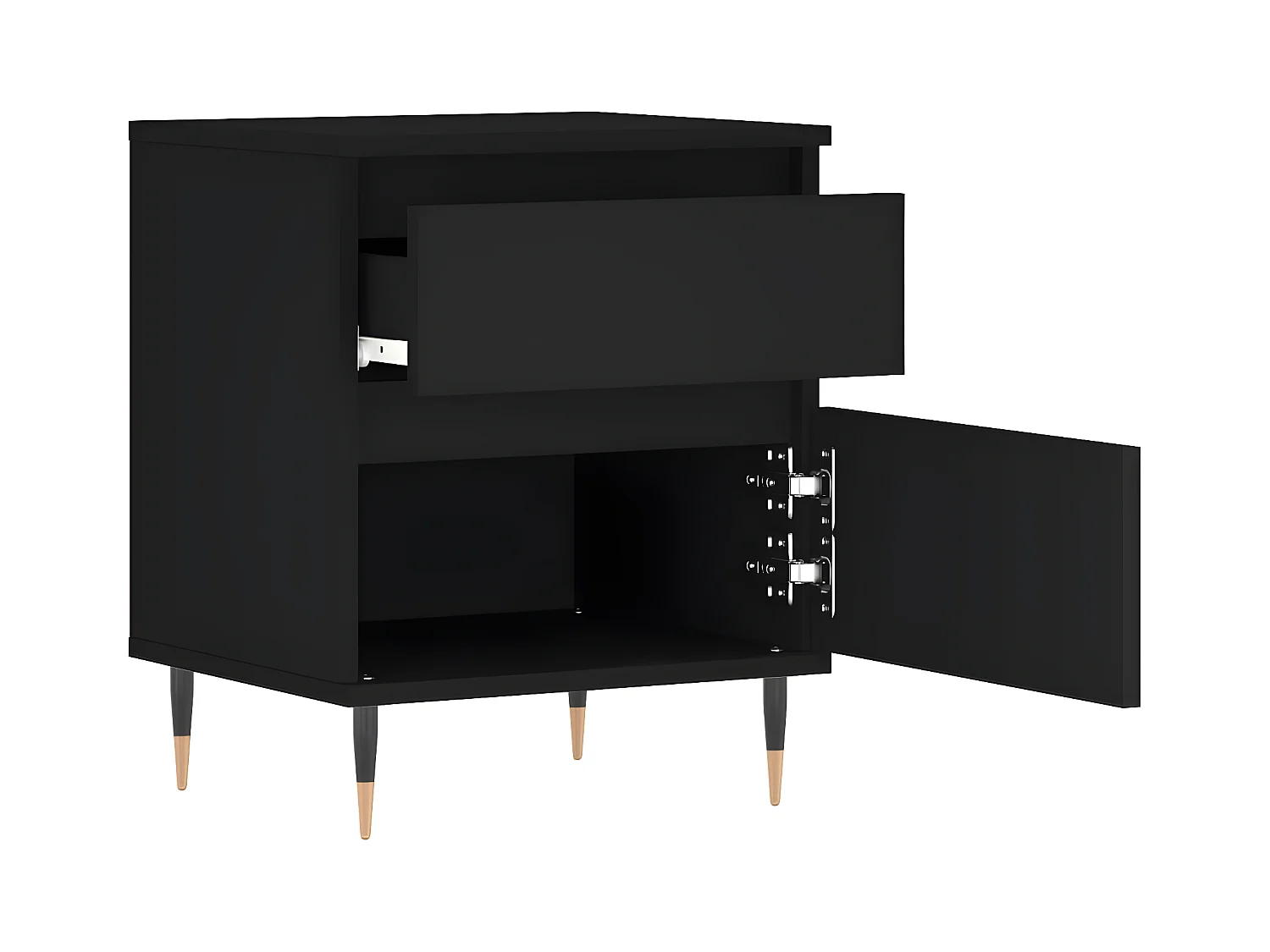 Tables de chevet 2 pièces noir 40x35x50 cm bois d’ingénierie