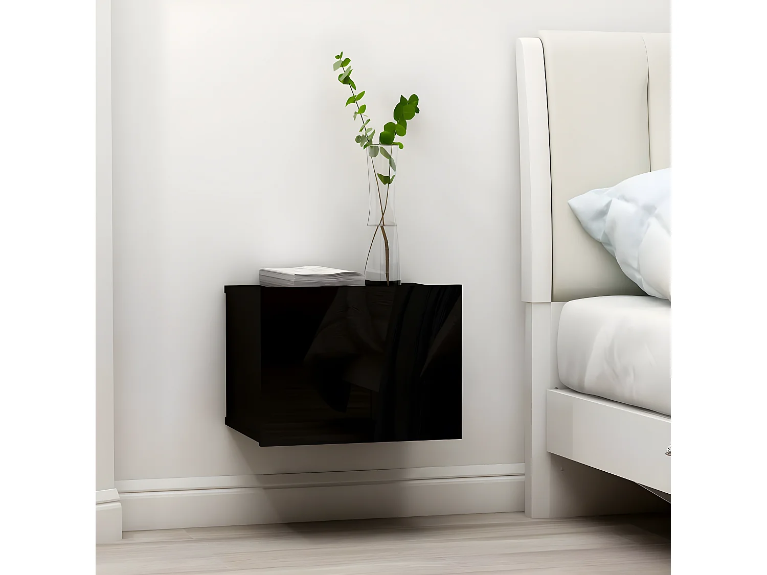 Table de chevet Noir 40 x 30 x30 cm Aggloméré