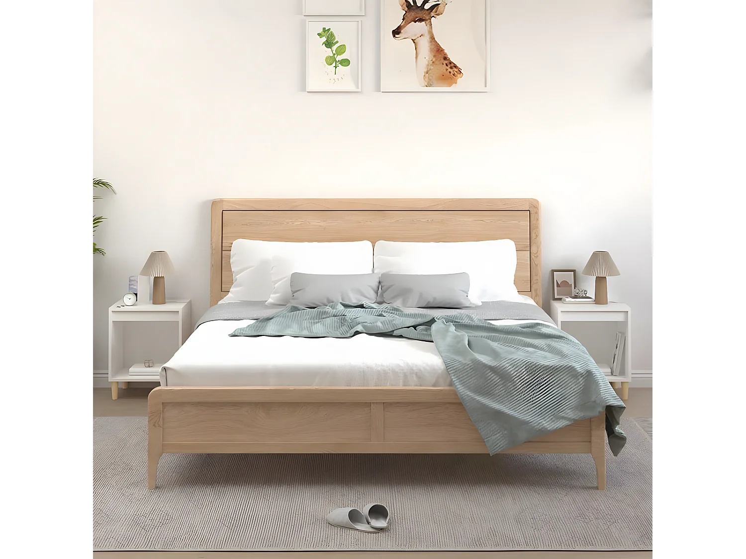 Nachtkastjes 2 st 40x35x50 cm wit