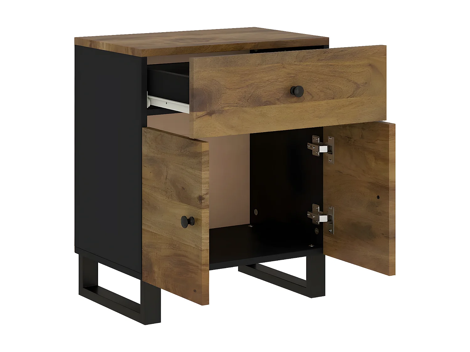 Table de chevet 50x33x60 cm Bois de manguier et d'ingénierie