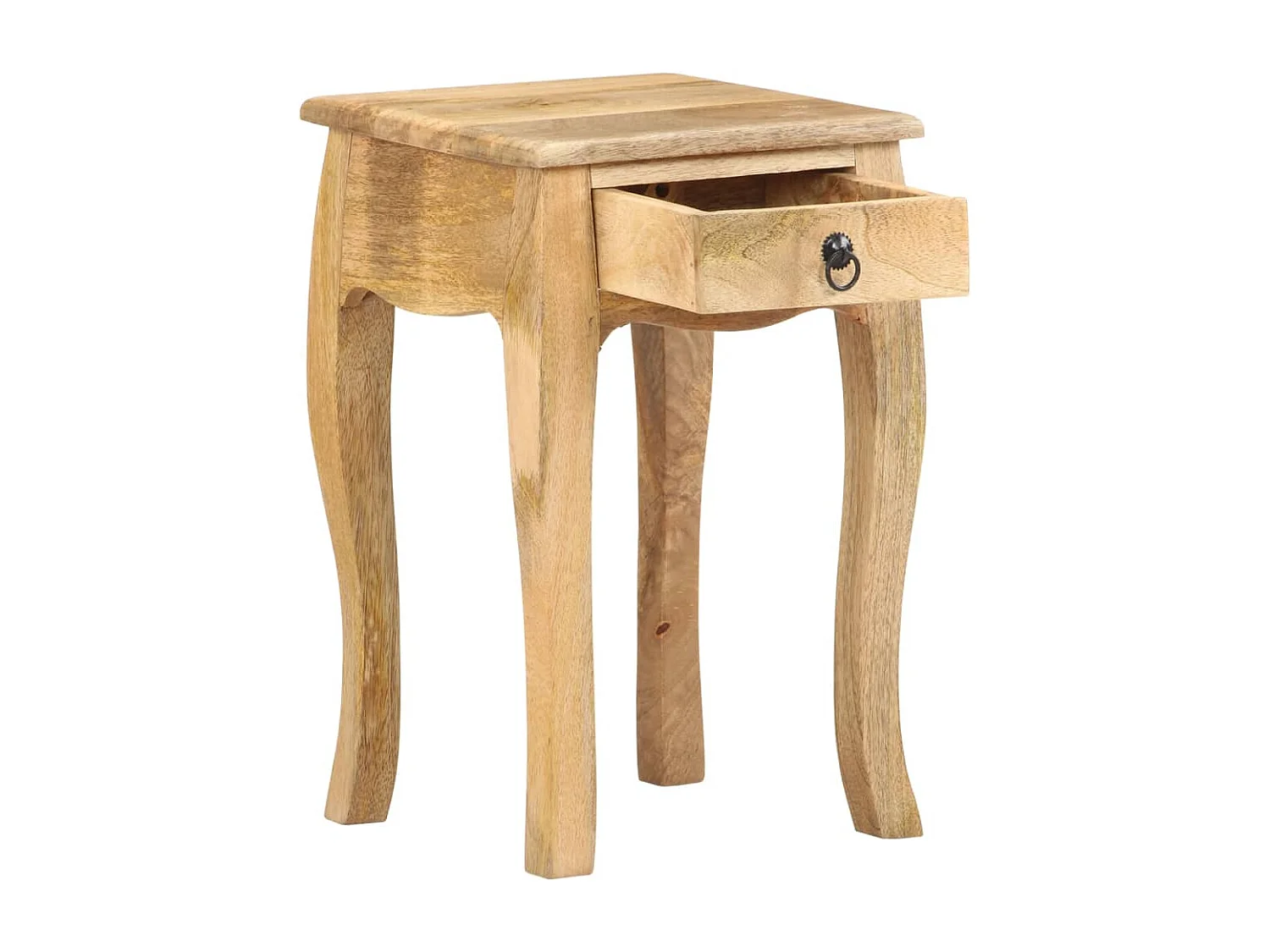 Mesita de noche de madera maciza de mango 28x28x46 cm