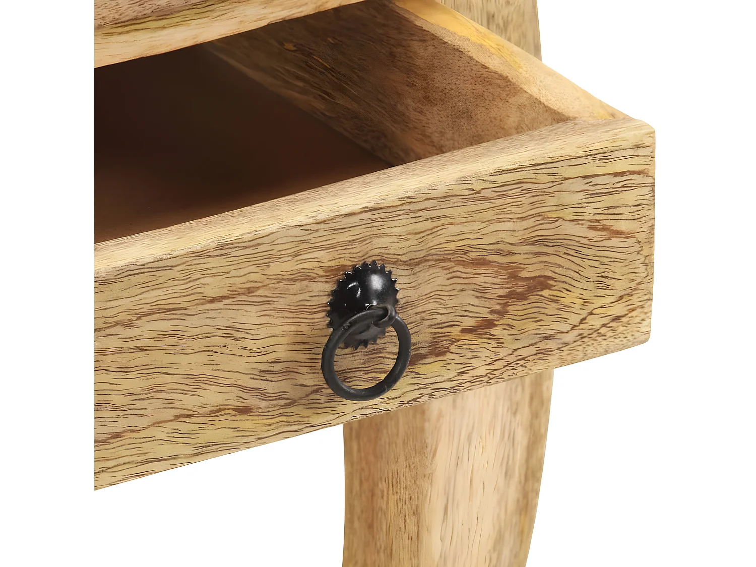 Mesita de noche de madera maciza de mango 28x28x46 cm