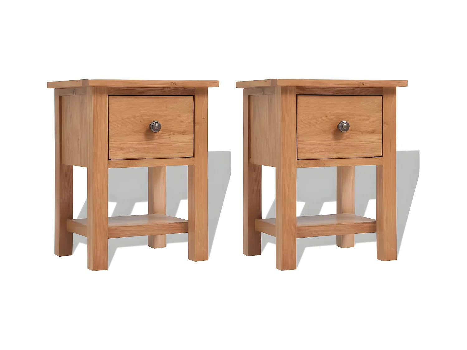 Tables de chevet 2 pièces 36x30x47 cm Bois de chêne massif