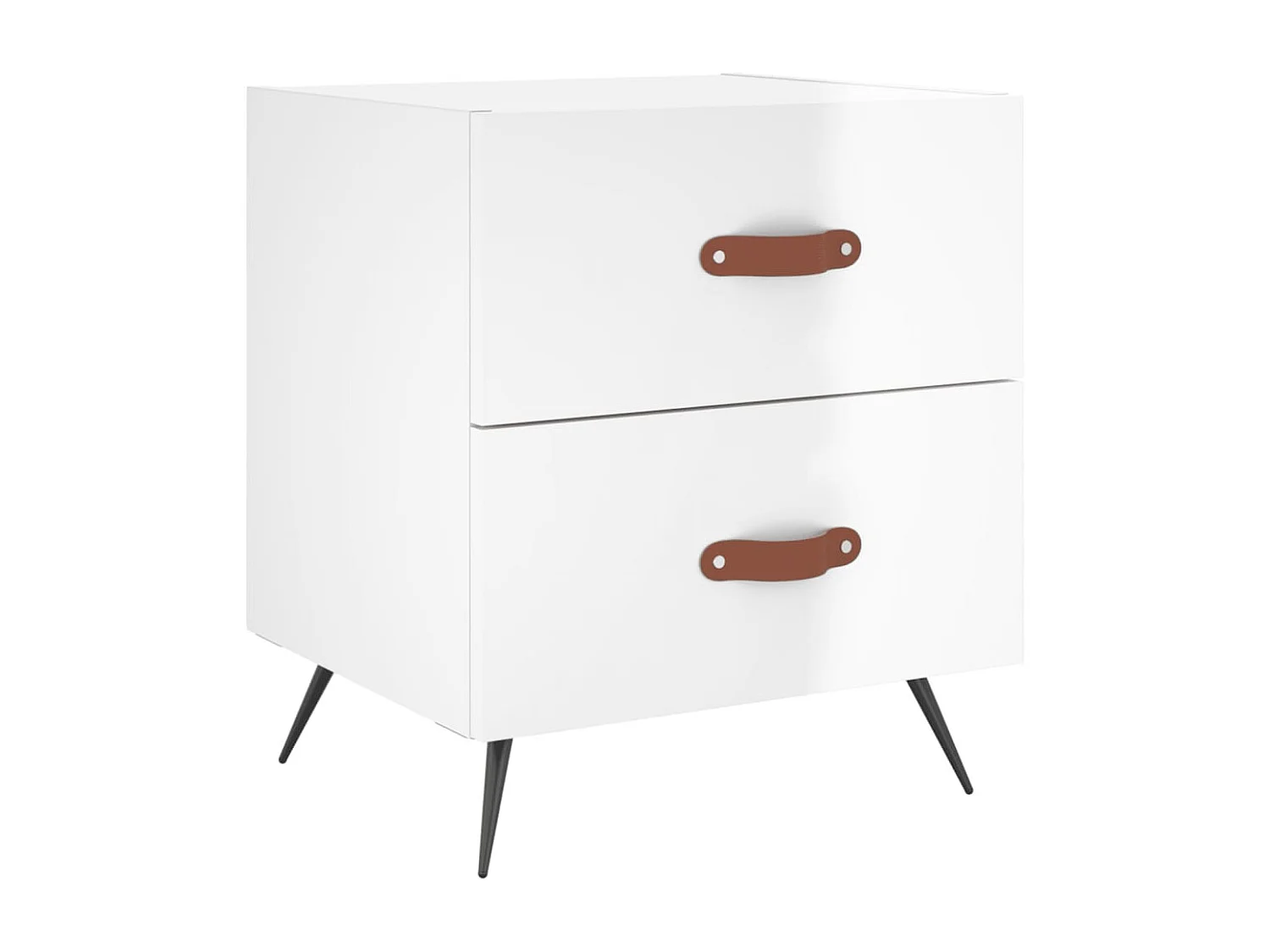 Mesa de cabeceira derivados de madeira branco brilhante