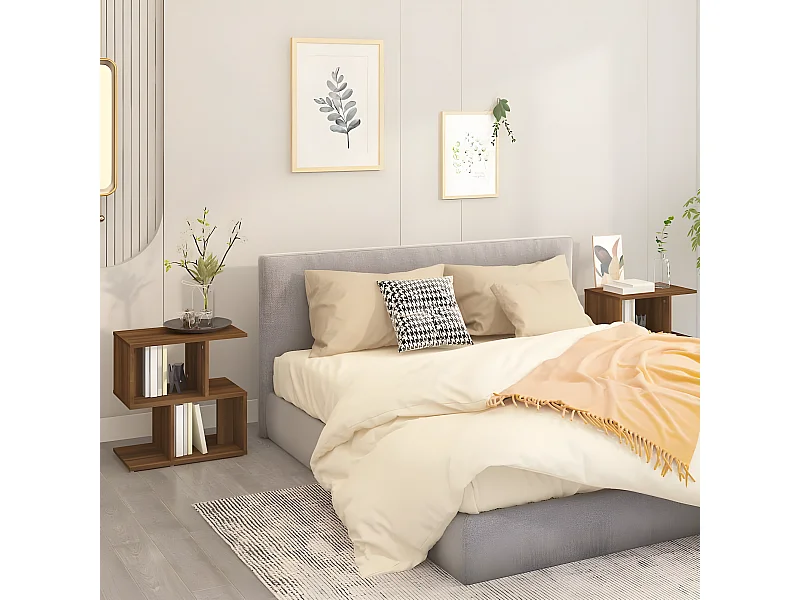 Tables de chevet 2 pièces Chêne marron 50x30x51,5 cm