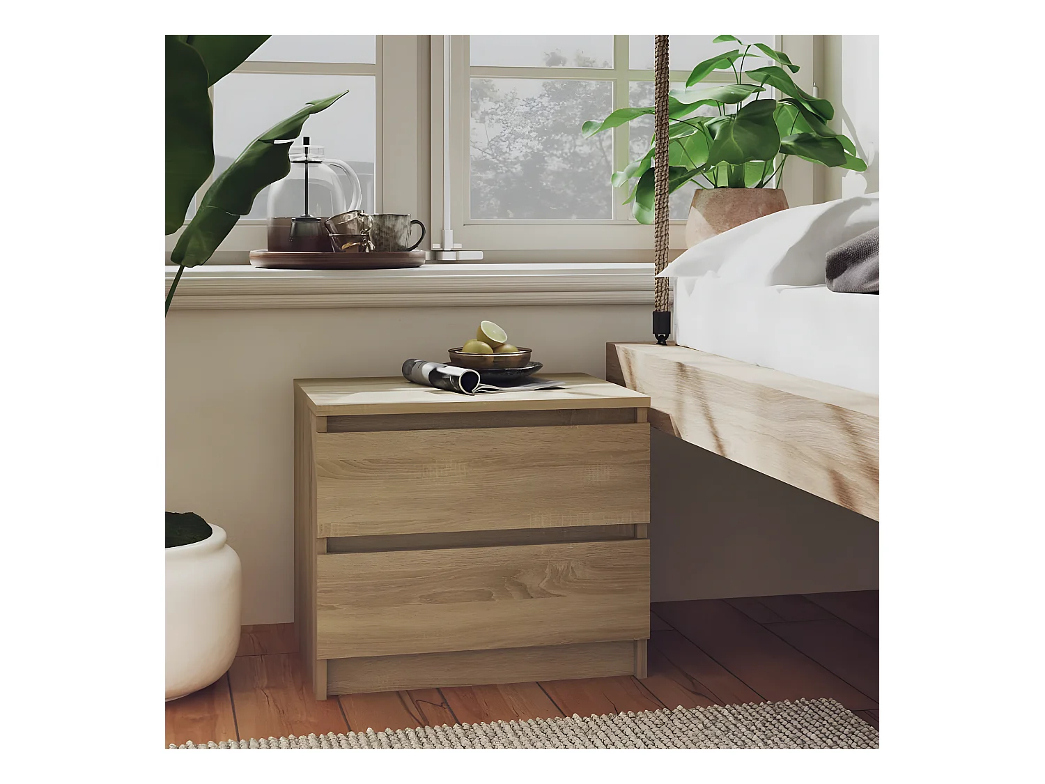 Table de chevet Chêne sonoma 50x39x43,5 cm Aggloméré