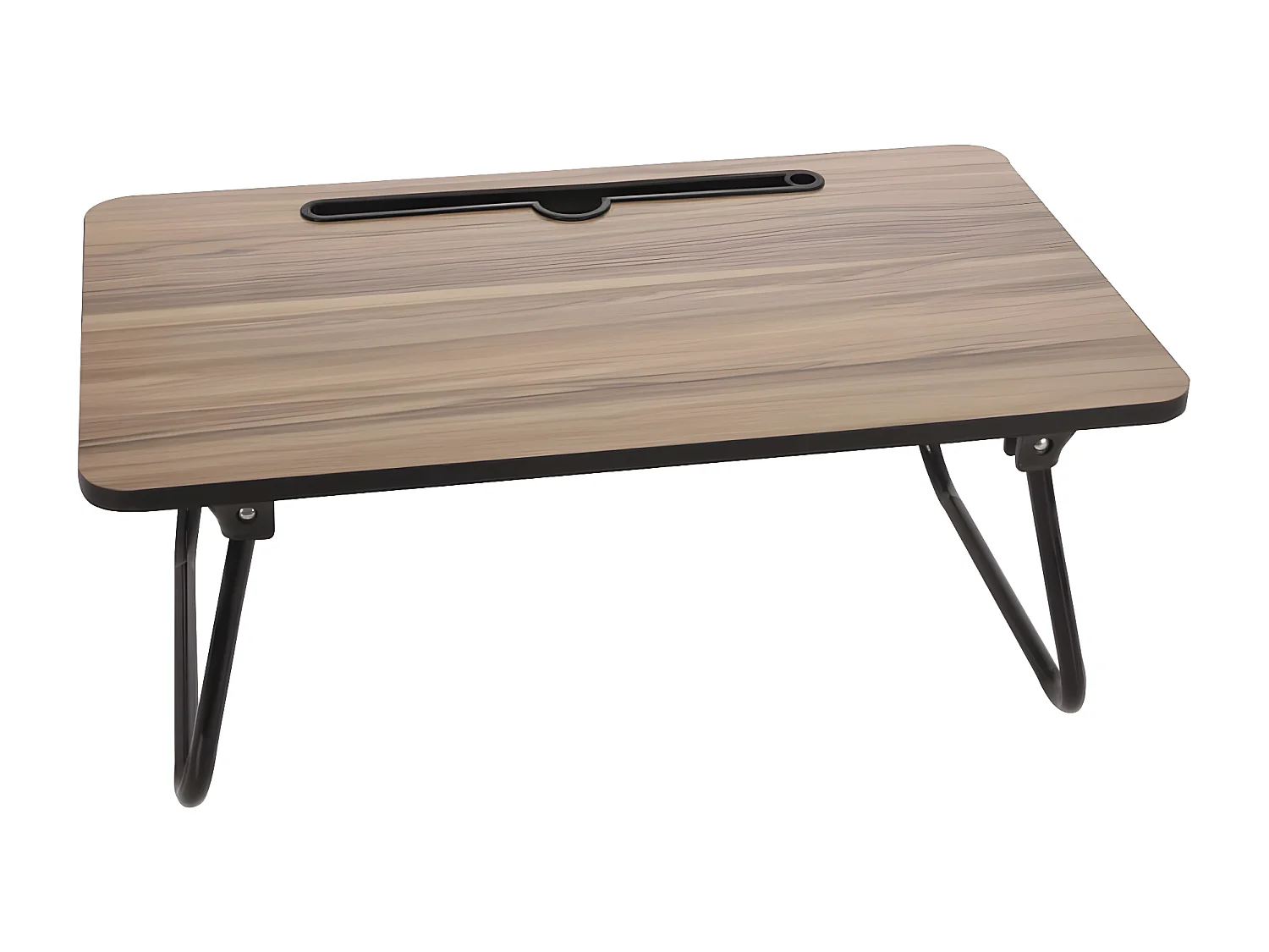Table de lit pliable naturel et noir