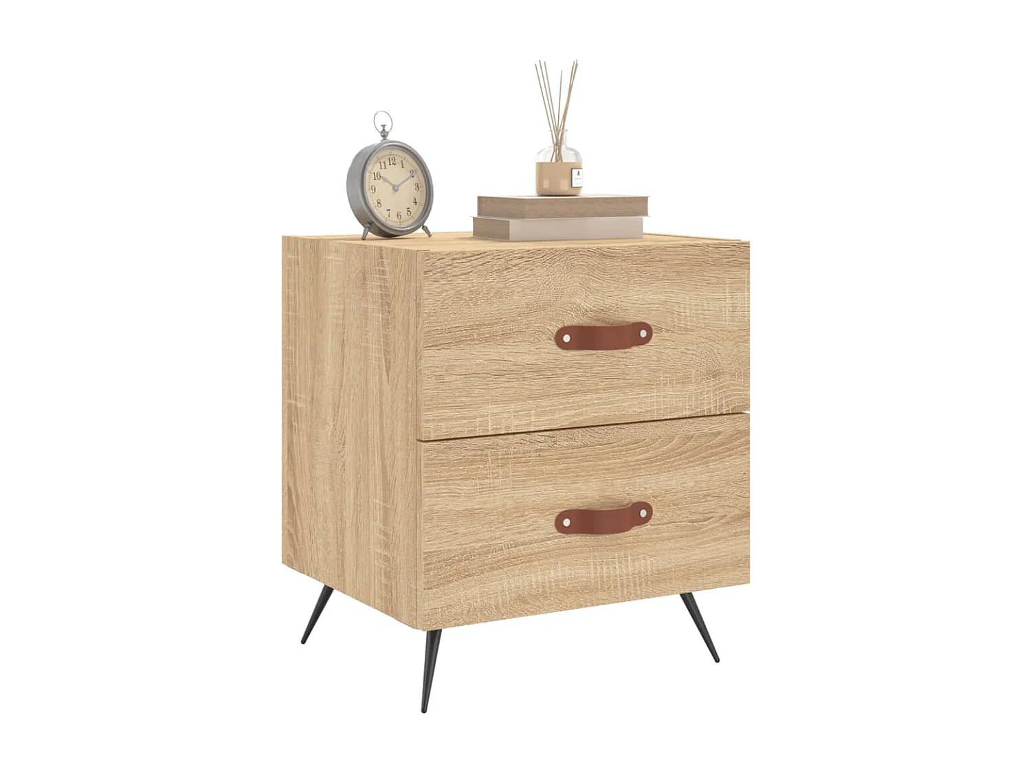 Nachtkastjes 2 st 40x35x47,5 cm bewerkt hout sonoma eikenkleur