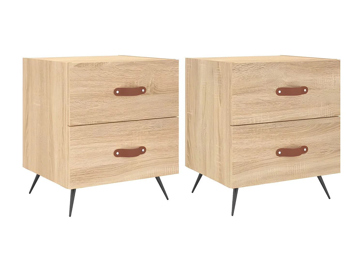 Tables de chevet 2 pièces chêne sonoma 40x35x47,5 cm