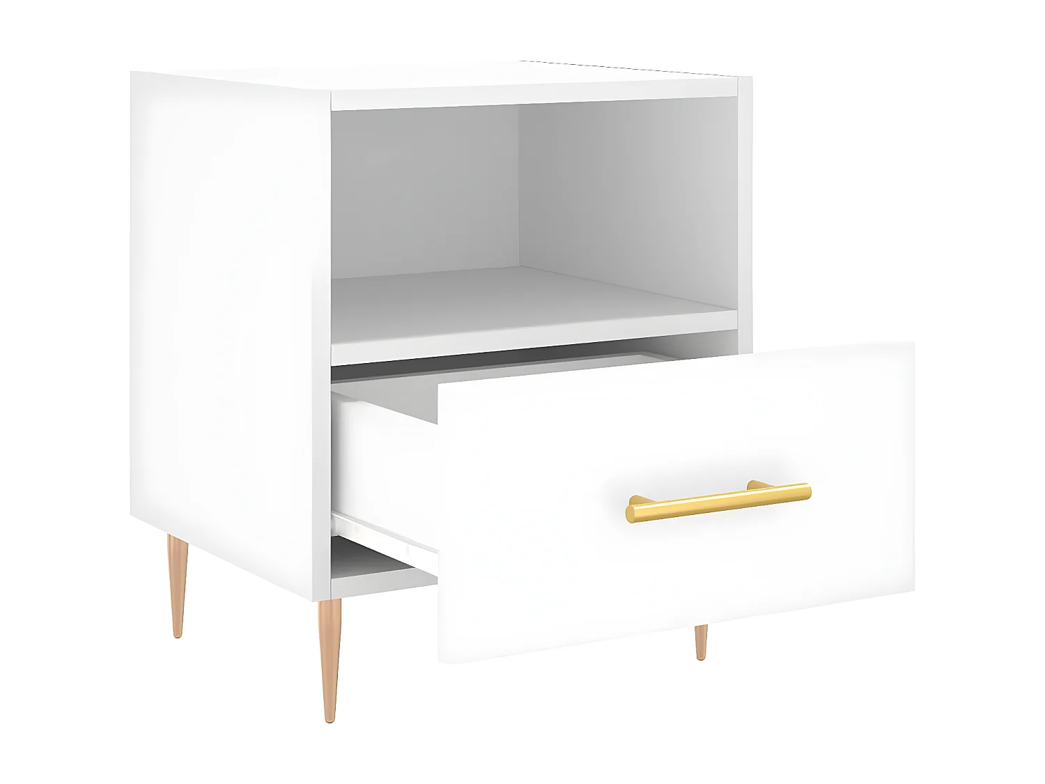 Table de chevet blanc 40x35x47,5 cm bois d’ingénierie