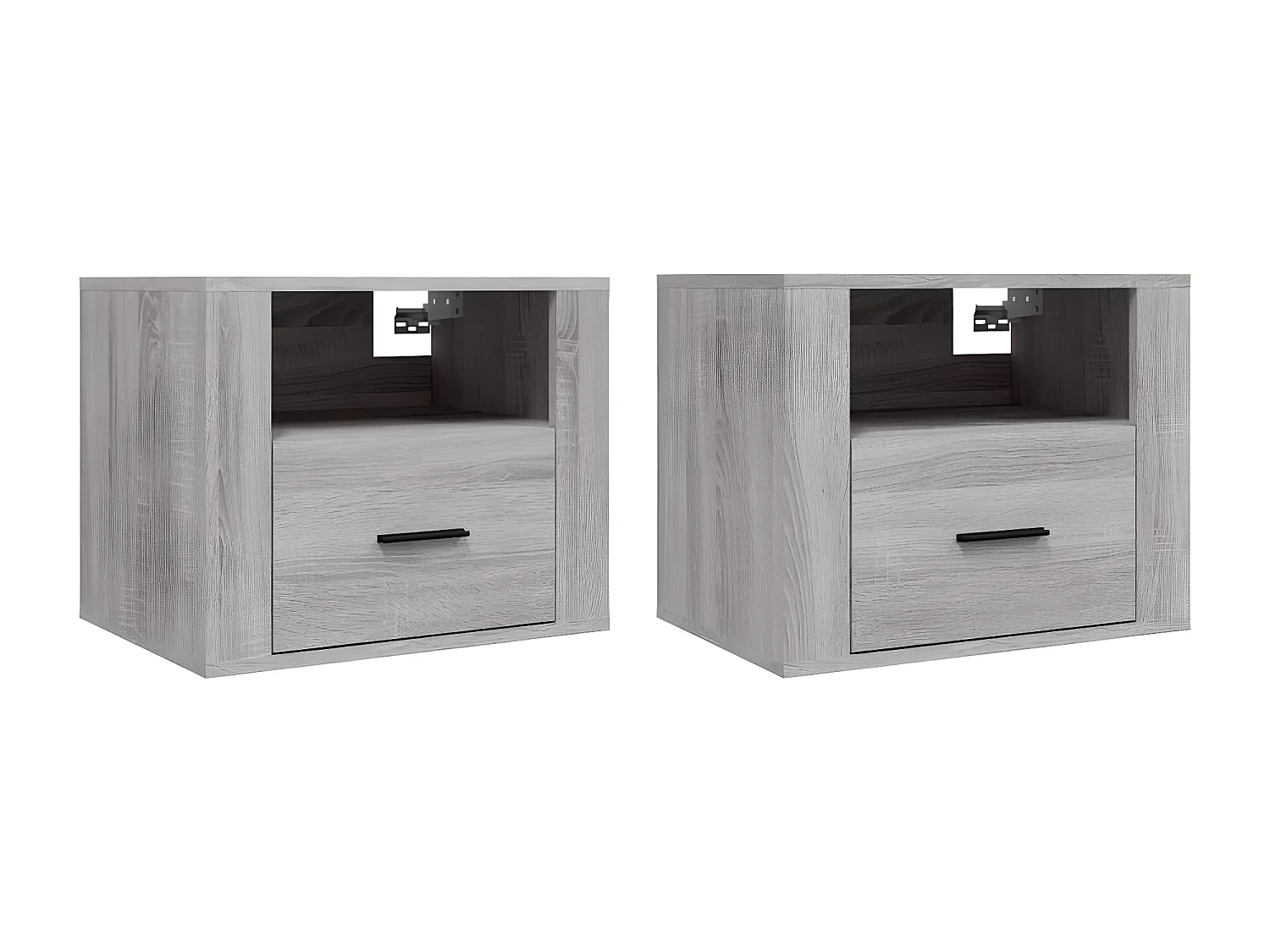 Nachtkastjes 2 st wandgemonteerd 50x36x40 cm grijs sonoma eiken