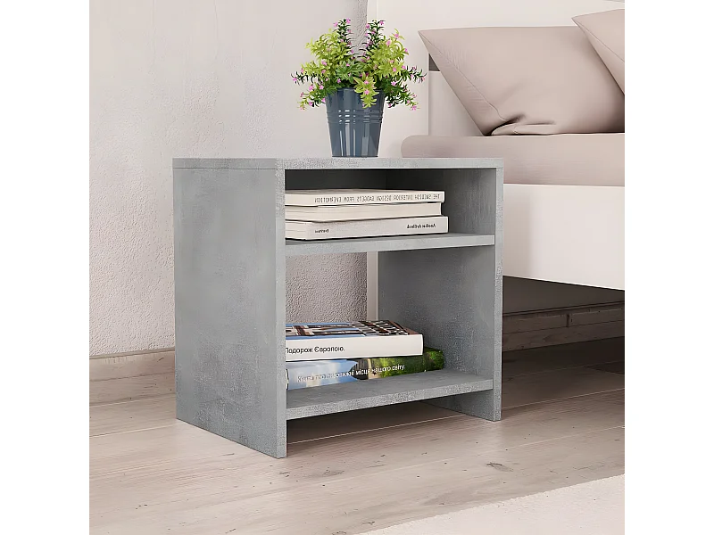 Table de chevet Gris béton 40x30x40 cm Bois d'ingénierie