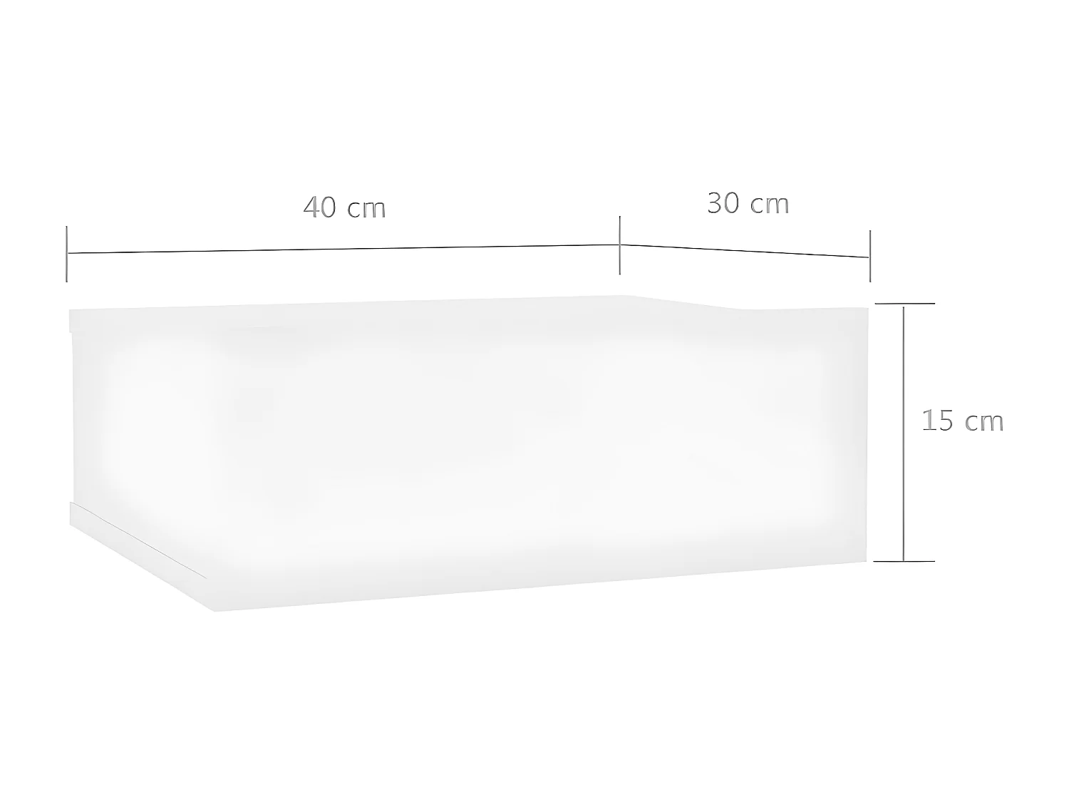 Mesita de noche flotante madera contrachapada blanco 40x30x15cm