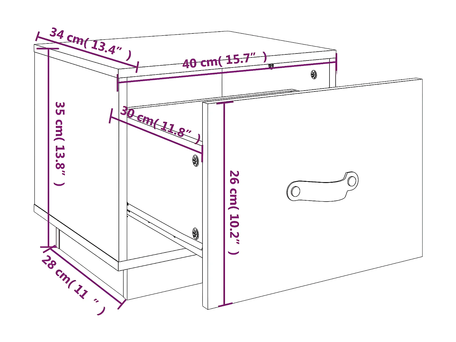 Table de chevet Marron miel 40x34x35 cm Bois de pin solide