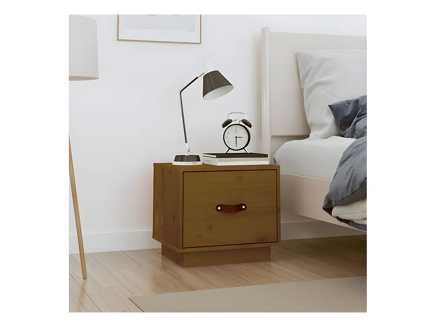 Table de chevet Marron miel 40x34x35 cm Bois de pin solide