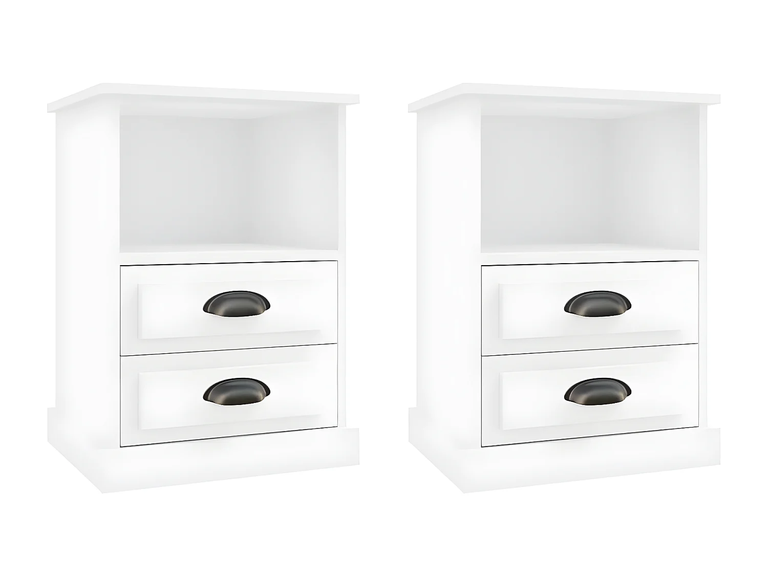 Tables de chevet 2 pièces blanc 43x36x60 cm