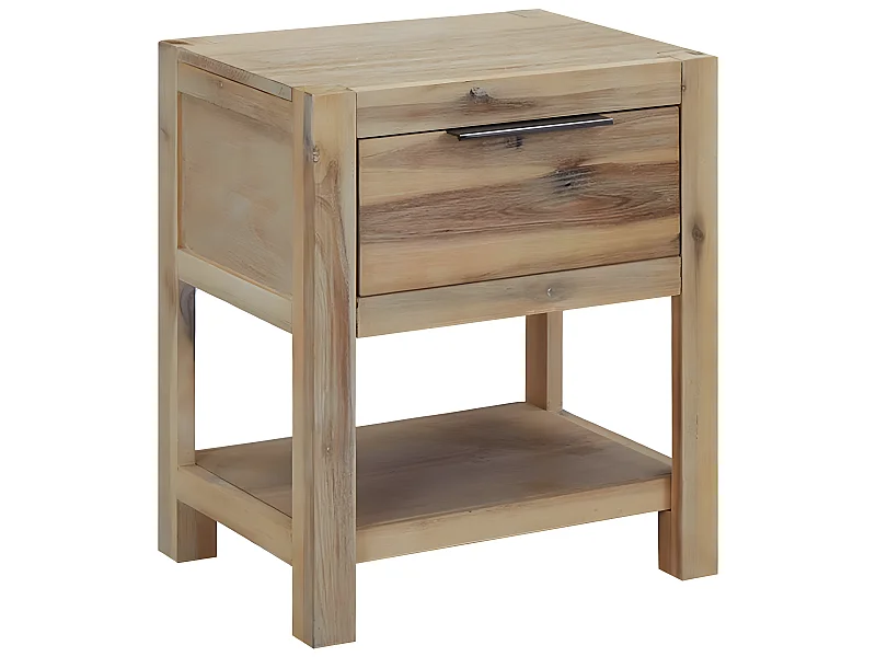 Nachtkastje met lade 40x30x48 cm massief acaciahout