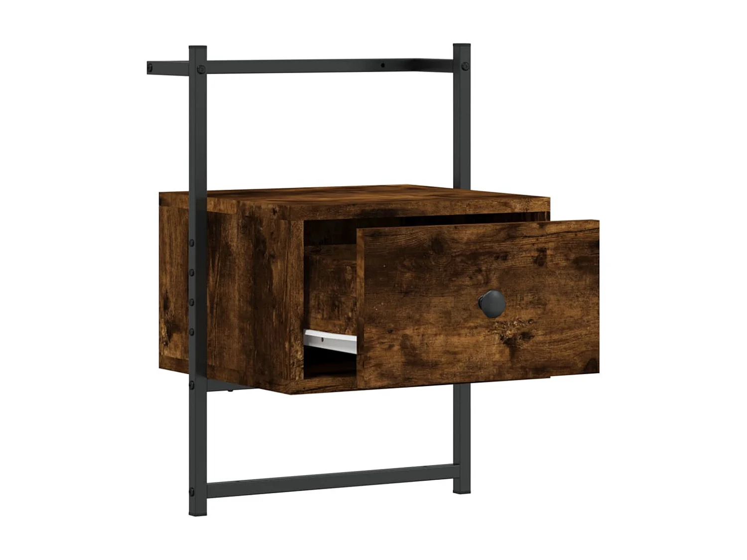 Table de chevet murale chêne fumé 35x30x51 cm cm