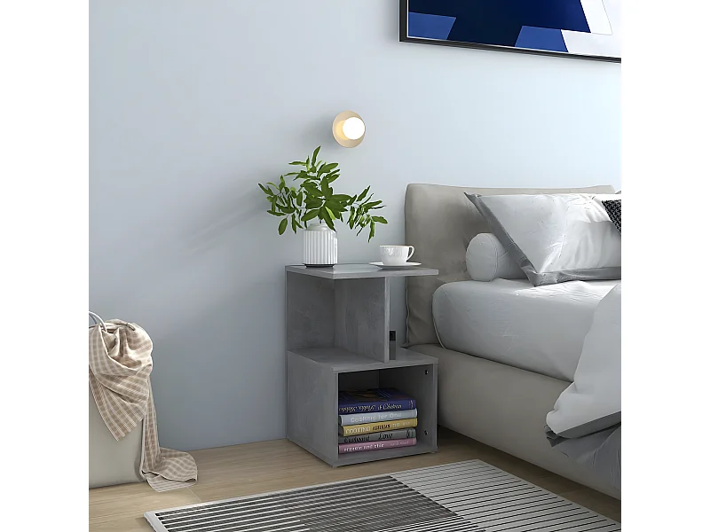 Table de chevet Gris béton 35x35x55 cm Aggloméré