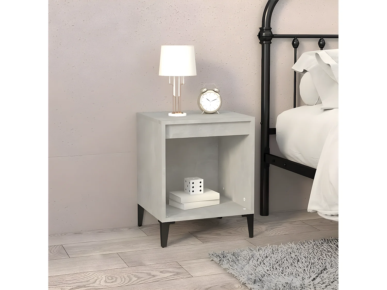 Mesas de cabeceira 2 peças 40x35x50 cm cinzento cimento