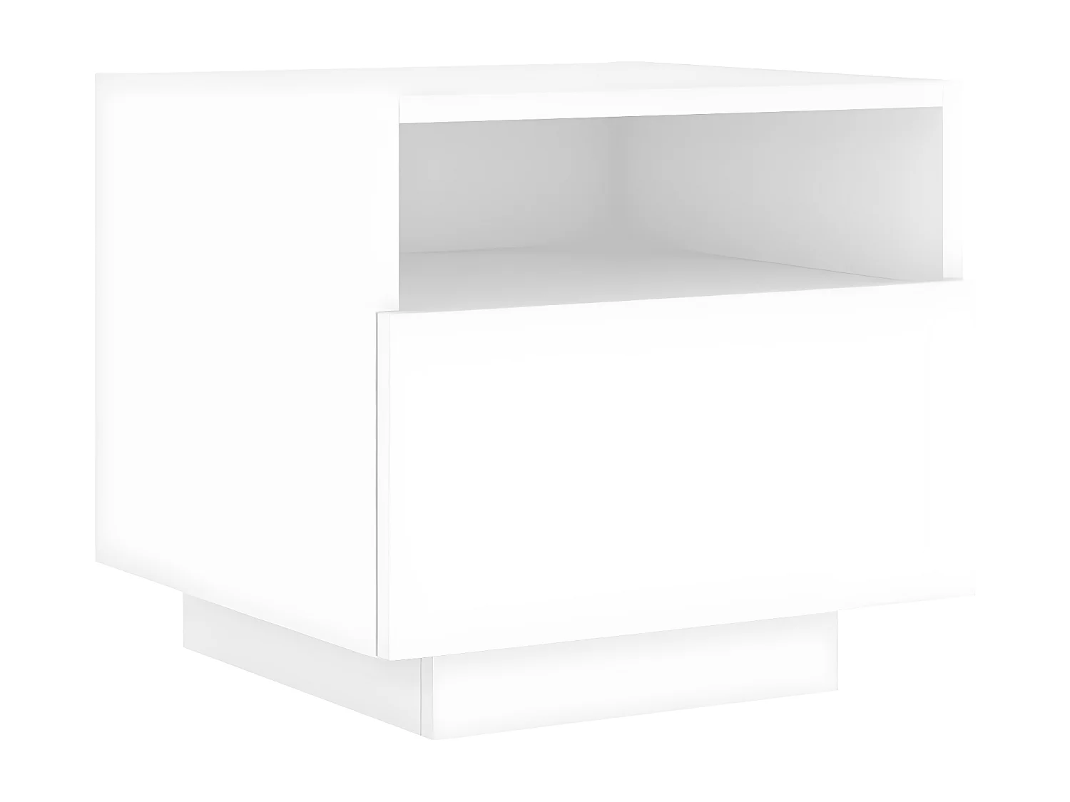 Table de chevet avec lumières LED blanc 40x39x37 cm