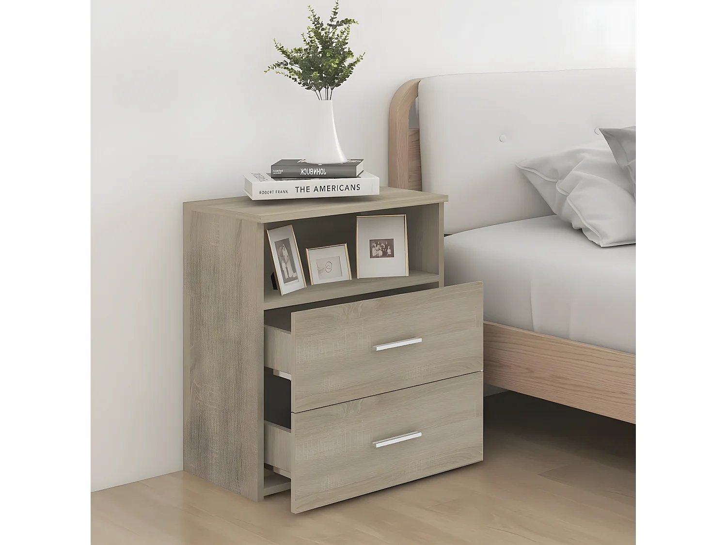 Nachtkastje 50x32x60 cm sonoma eikenkleurig