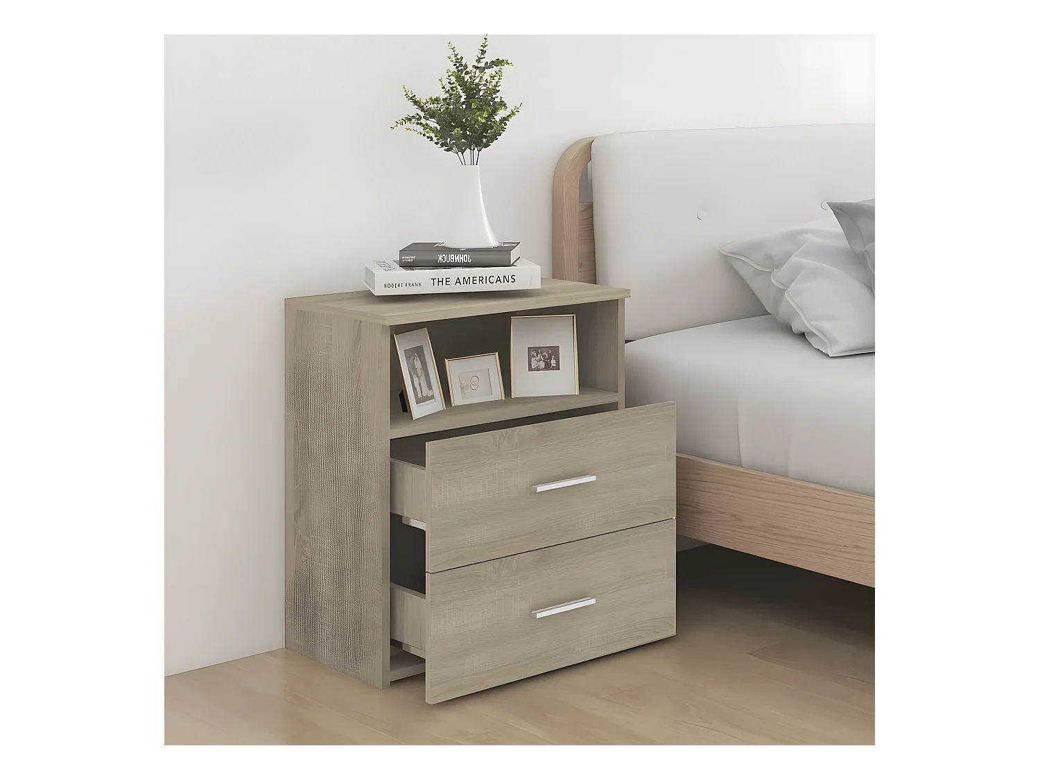 Table de chevet Chêne sonoma 50x32x60 cm