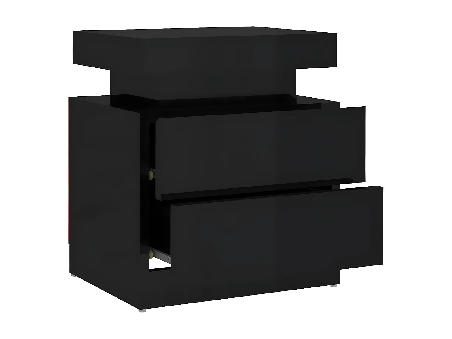 Table de chevet Noir brillant 45x35x52 cm Aggloméré