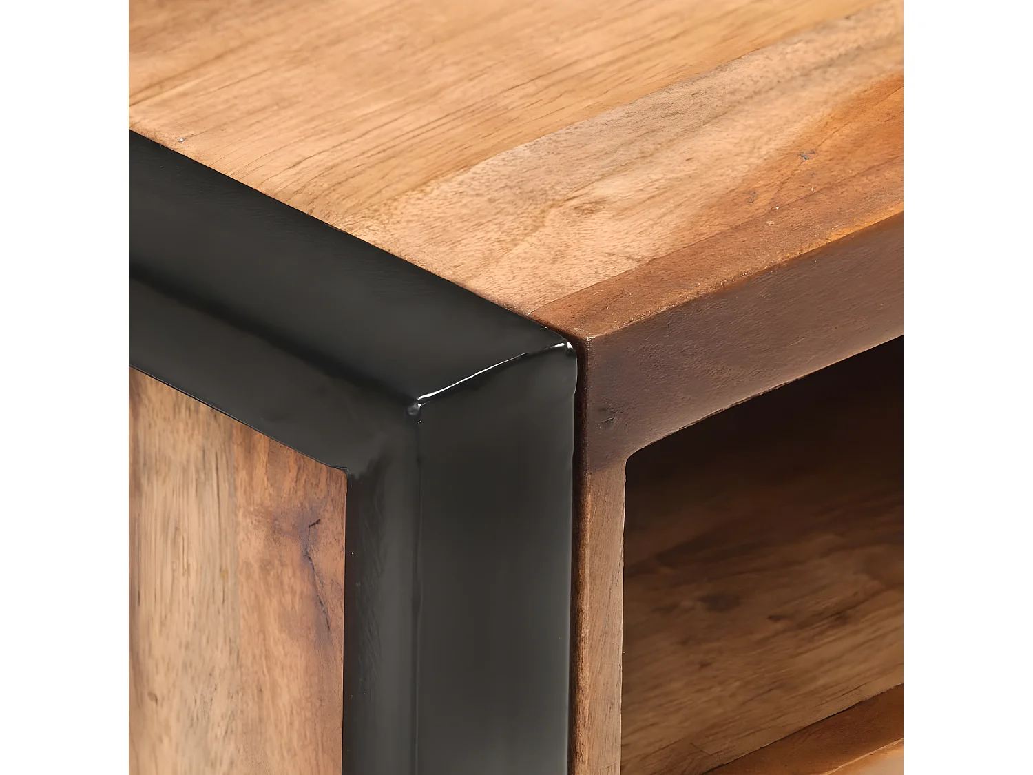 Mesa de cabeceira 40x35x55cm acácia maciça c/ acabam. sheesham