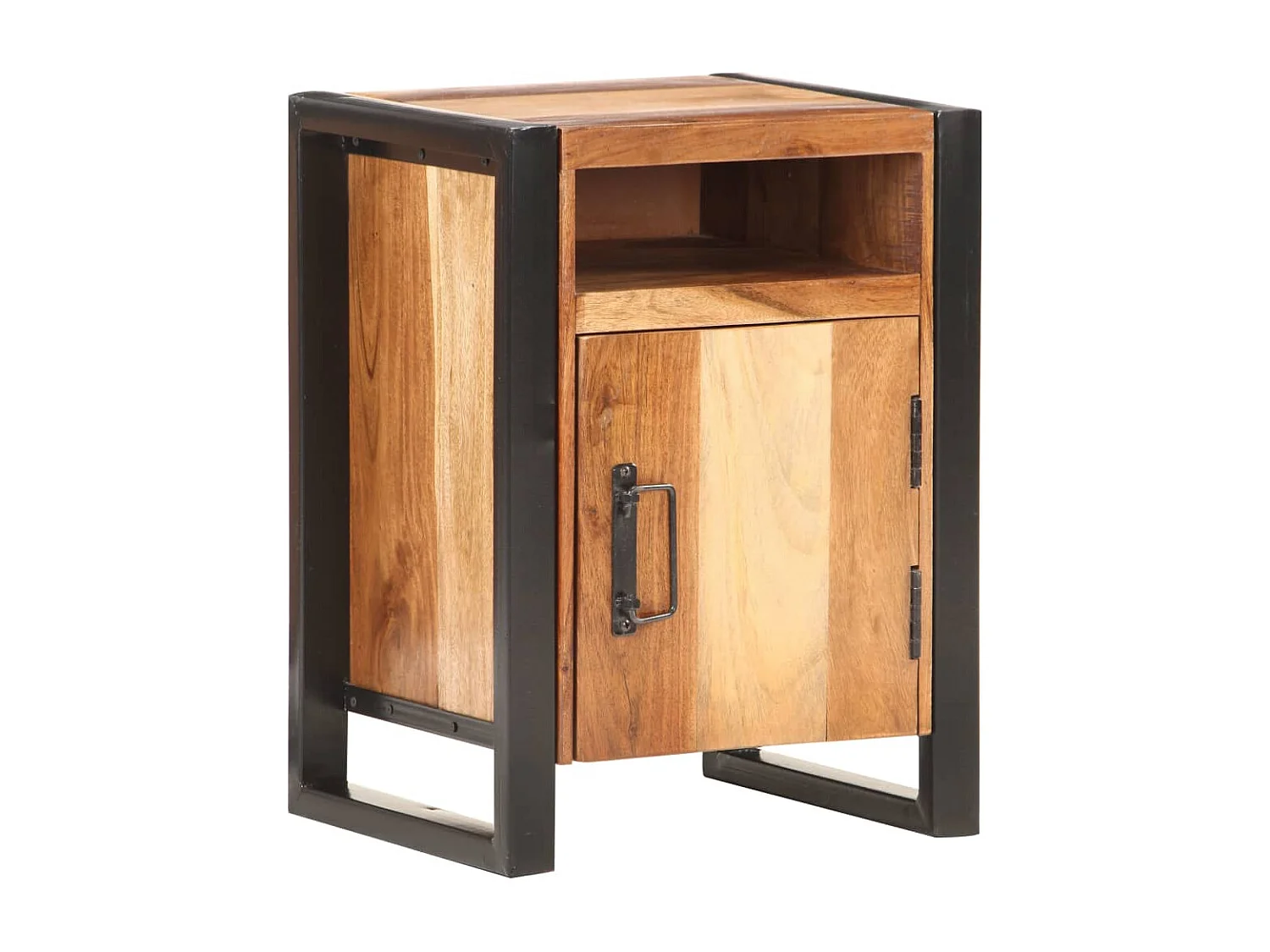 Mesa de cabeceira 40x35x55cm acácia maciça c/ acabam. sheesham