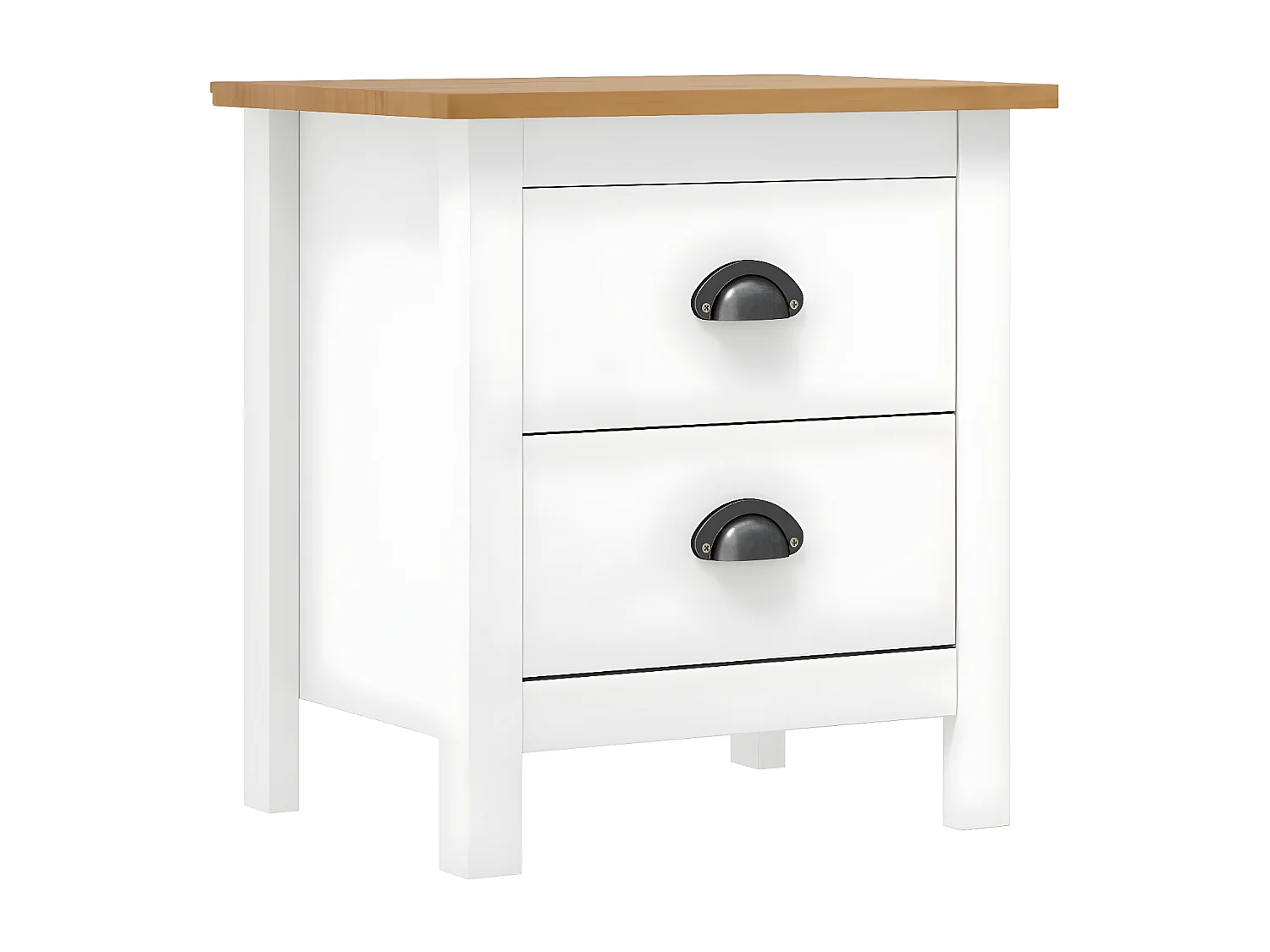 Tables de chevet Hill 2 pièces Blanc 46x35x49,5 cm Bois pin solide