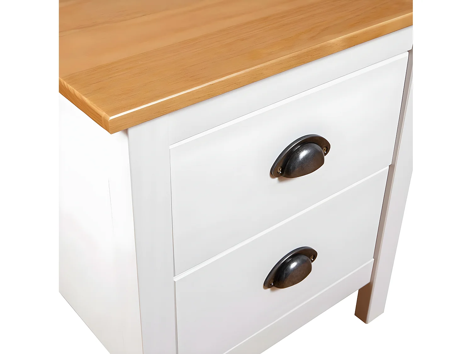 Tables de chevet Hill 2 pièces Blanc 46x35x49,5 cm Bois pin solide