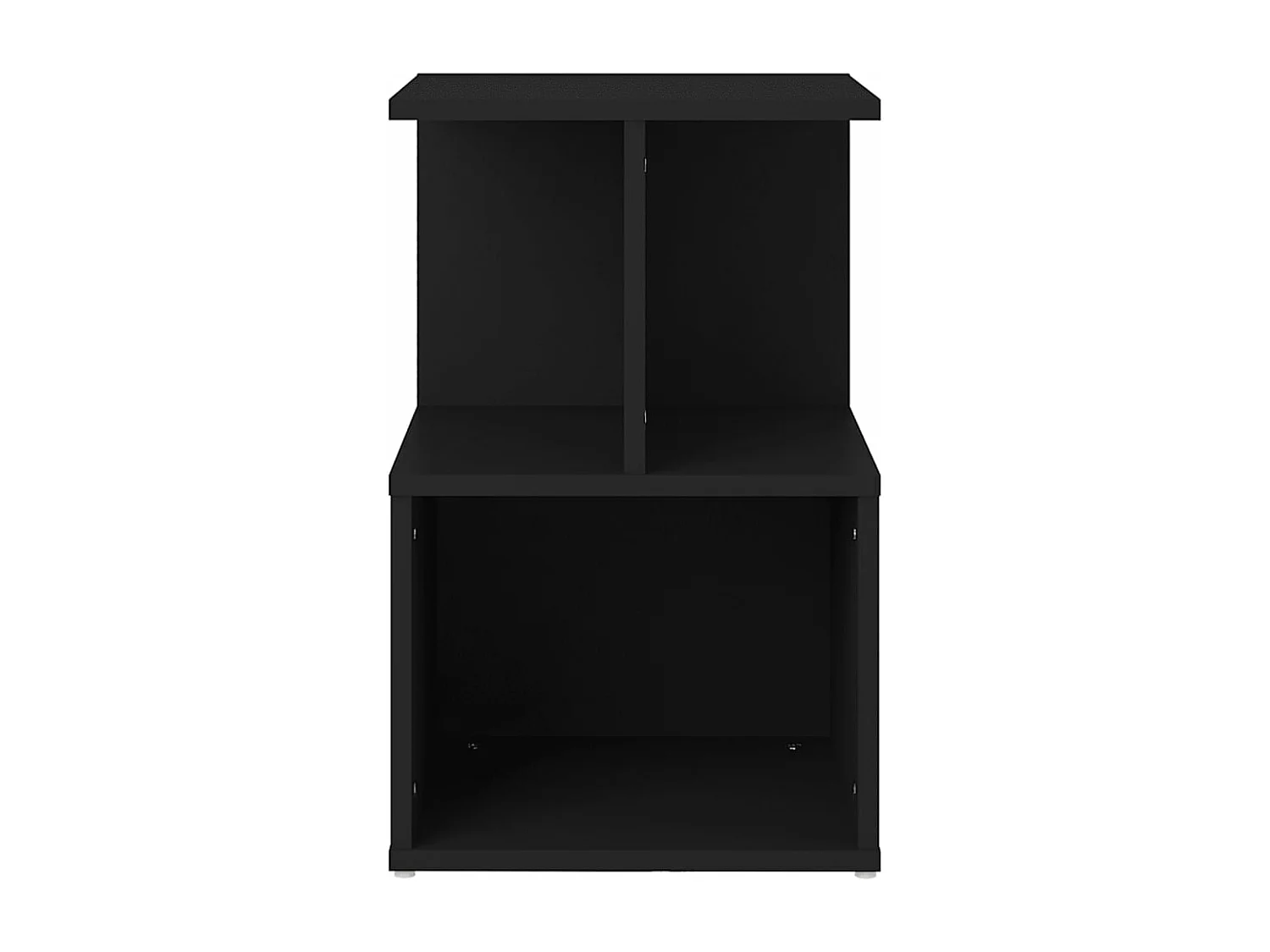 Mesita de noche madera contrachapada negro 35x35x55 cm