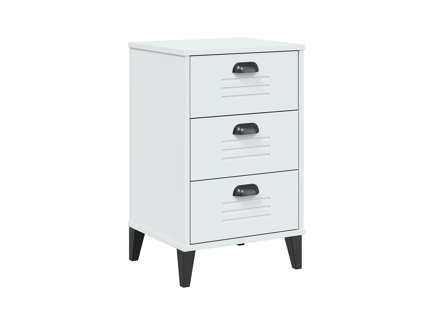 Table de chevet VIKEN blanc bois de pin solide